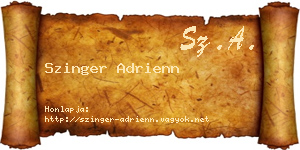 Szinger Adrienn névjegykártya